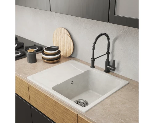 Мойка MIXLINE ML-GM26 с крылом, ультра-белая (341), 470*580*190мм NEW (552083)