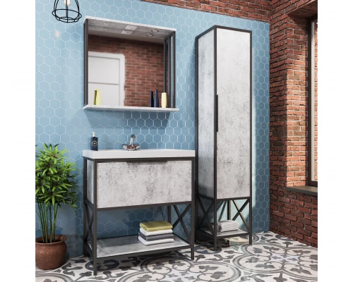 Зеркало с  подсветкой MIXLINE Бруклин-80 бетон (543942)