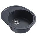 Мойка MIXLINE ML-GM17 овальная с крылом  антрацит (343) 580*470*180мм NEW (551945)