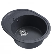 Мойка MIXLINE ML-GM17 овальная с крылом  антрацит (343) 580*470*180мм NEW (551945)