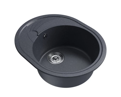 Мойка MIXLINE ML-GM17 овальная с крылом  антрацит (343) 580*470*180мм NEW (551945)