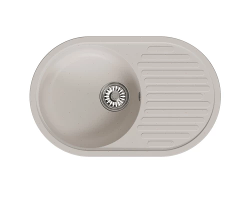 Мойка MIXLINE ML-GM16 овальная с крылом  белая (331) 730*460*180мм NEW (551930)