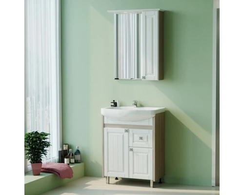 Зеркальный шкаф MIXLINE "ВЕРСАЛЬ-55" белое дерево левый с подсветкой (ПВХ) (554990)