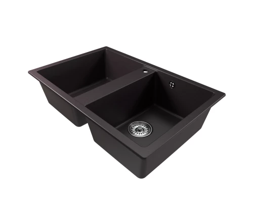 Мойка MIXLINE ML-GM23 двухчашевая, шоколад, 770*500*190мм NEW (552046)