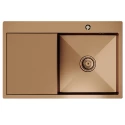 Кухонная мойка 78х50  прав. вып 3 1/2  MIXLINE PRO 20см с сифоном бронза (552920)
