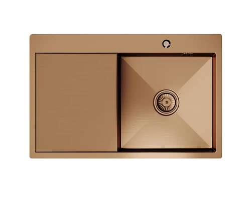 Кухонная мойка 78х50  прав. вып 3 1/2  MIXLINE PRO 20см с сифоном бронза (552920)