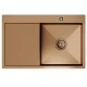 Кухонная мойка 78х50  прав. вып 3 1/2  MIXLINE PRO 20см с сифоном бронза (552920)