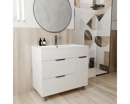 Тумба для ванной MIXLINE "ЭТЬЕН-90" с бельевой корзиной  под ум.Нелли-90 (553916)