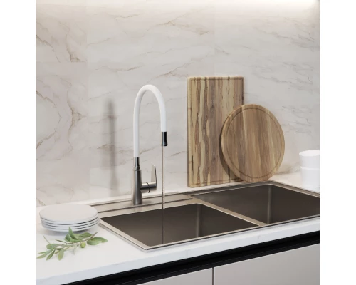 Излив для смесителя кухня MIXLINE гибкий белый для MLSS36-09 (553239)