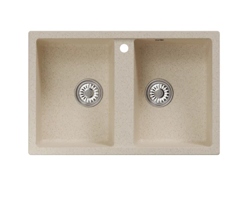 Мойка MIXLINE ML-GM23 двухчашевая  бежевая (328) 770*500*190мм NEW (552040)