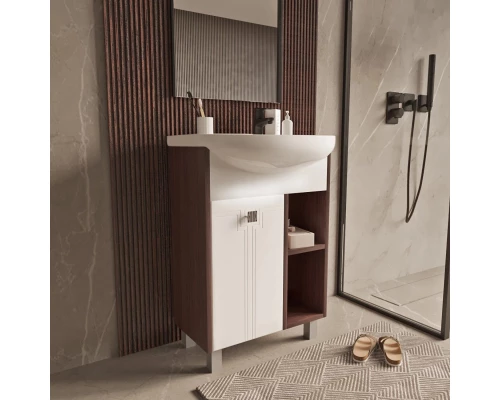 Тумба для ванной MIXLINE "БОСКО-55" белая/венге под раковину Элеганс-55 (554987)