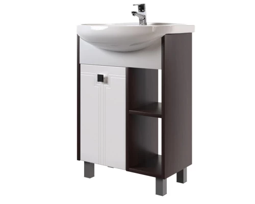 Тумба для ванной MIXLINE "БОСКО-55" белая/венге под раковину Элеганс-55 (554987)