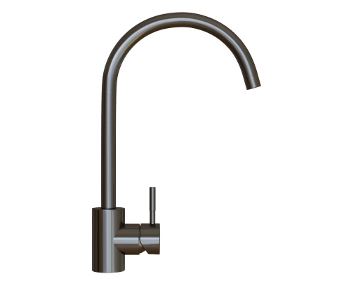 Смеситель для кухни 35k MIXLINE MLSS-0303BL трубчатый излив, ЧЕРНЫЙ ГРАФИТ (553817)