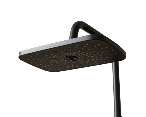 Душевая система MIXLINE ML34-06 "Solo Black" (смеситель 35К с изл+лейка 3поз.+душ.шланг+тропич.душ.) (553217)