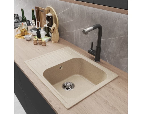 Мойка MIXLINE ML-GM18 с крылом  бежевая (328) 640*490*190мм NEW (551973)