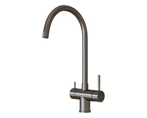 Смеситель для кухни 35k MIXLINE MLSS-0326BL трубчатый излив, подкл.к фильтру, ЧЕРНЫЙ ГРАФИТ (553826)