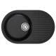 Мойка MIXLINE ML-GM16 овальная с крылом  ультра-черная (344) 730*460*180мм NEW (551934)