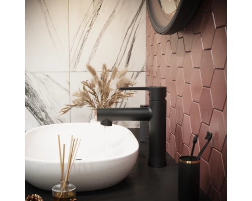 Смеситель для раковины 35k MIXLINE ML23-04 "Round Black" (550747)