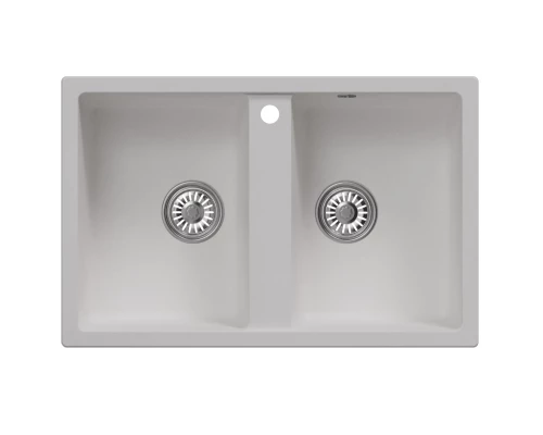 Мойка MIXLINE ML-GM23 двухчашевая  ультра-белая (341) 770*500*190мм NEW (552042)