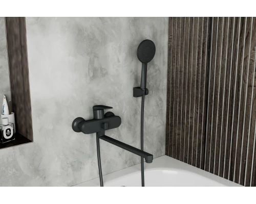 Смеситель для ванны с длинным поворотным изливом RUSH Nevis (NE1735-51Black)