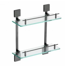 Полка прямая Savol, двойная стеклянная 40 см (S-06522Q)