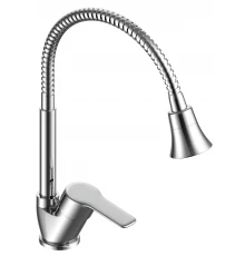Смеситель VODA "Wave"для кухни, гибкий излив c насадкой (WA519F)