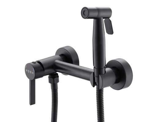 Смеситель VODA "Vessel Black" скрытого монтажа с гигиеническим душем, черный (VSL02B VODA)