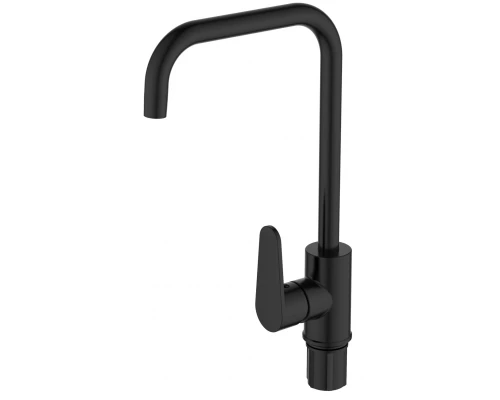 Смеситель VODA "Waterfall" для кухни, Г-излив, черный (WF519B)
