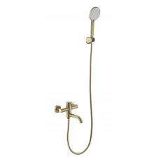 Смеситель VODA "Vessel Gold" для ванны, короткий излив, с аксессуарами, золотой (VSL54G)