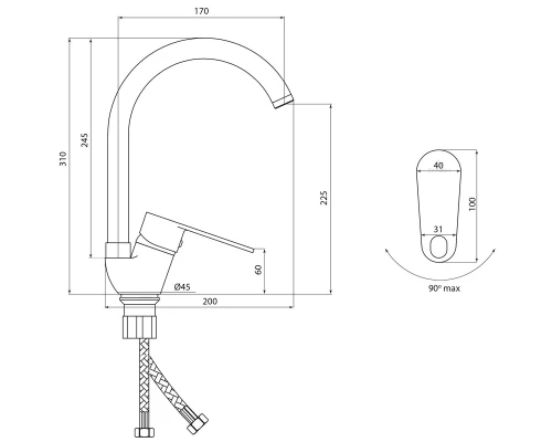 Смеситель Славен для кухни Коттедж Л (СЛ-ОД-Л22)