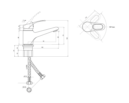 Смеситель Славен  для умывальника Дача Б (СЛ-ОД-Б10)