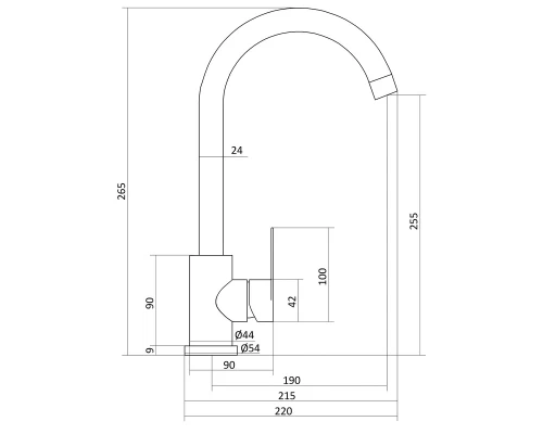 Смеситель Славен для кухни Сталь Ж (СЛ-ОД-Ж22)
