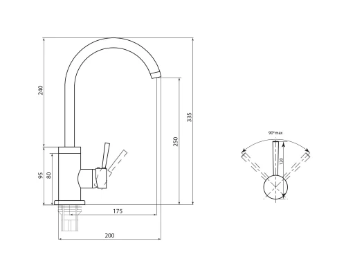 Смеситель Славен для кухни Город Д (СЛ-ОД-Д28)