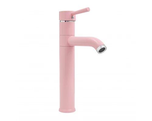 Смеситель для умывальника Славен "Город" с высоким корпусом, розовый (СЛ-ОД-Д80)