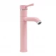 Смеситель для умывальника Славен "Город" с высоким корпусом, розовый (СЛ-ОД-Д80)