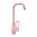 Смеситель для мойки Славен "Коттедж" с высоким  изливом, розовый (СЛ-ОД-Д90)
