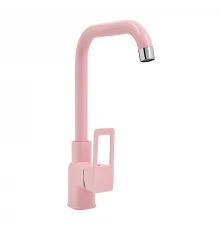 Смеситель для мойки Славен "Коттедж" с высоким  изливом, розовый (СЛ-ОД-Д90)