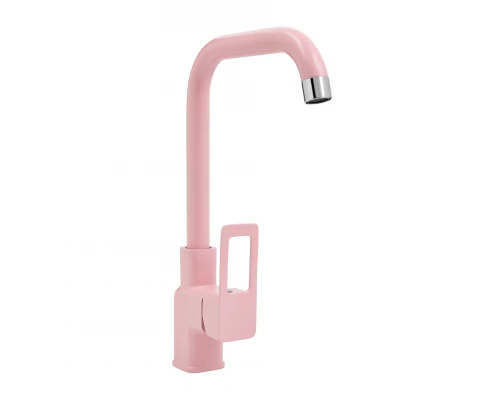 Смеситель для мойки Славен "Коттедж" с высоким  изливом, розовый (СЛ-ОД-Д90)