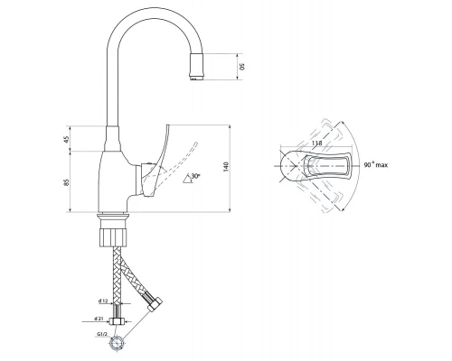 Смеситель Славен для кухни Прораб Ц (СЛ-ОД-Ц2Ч)