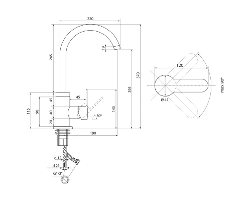 Смеситель Славен для кухни Коттедж Ф (СЛ-ОД-Ф22)