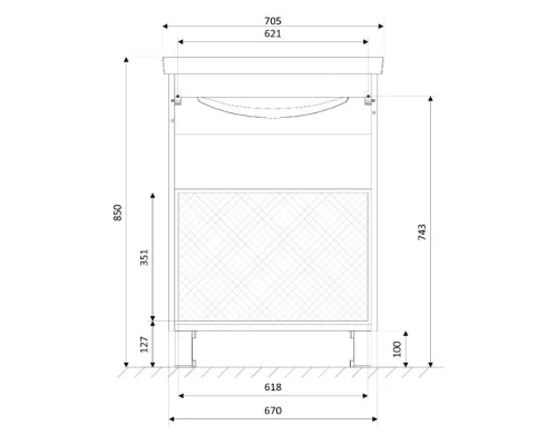 Тумба дуб сонома 67 см 1Marka Aris У76061