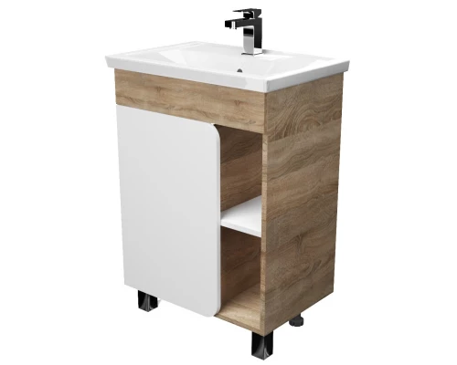 Тумба белый глянец/дуб сонома 67 см 1Marka Nuvo У76063