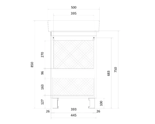 Тумба белый глянец 44,5 см 1Marka Tera У76057