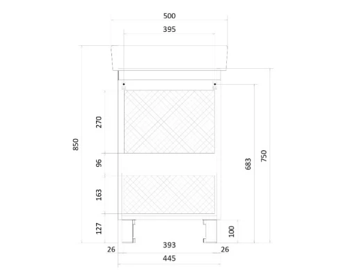 Тумба белый глянец/дуб сонома 44,5 см 1Marka Tera У76064