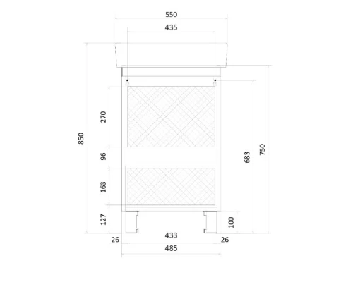 Тумба белый глянец 48,5 см 1Marka Tera У76059