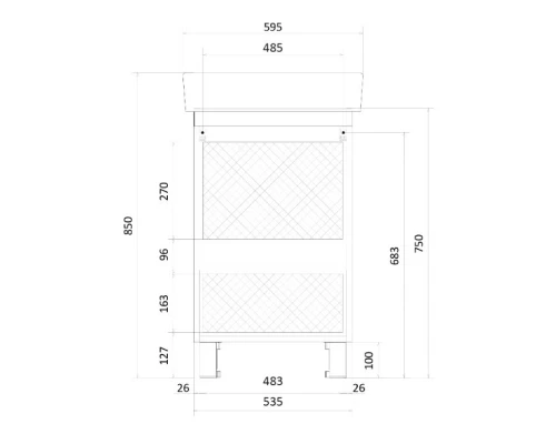 Тумба белый глянец 53,5 см 1Marka Tera У76058