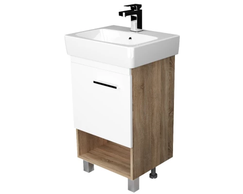 Тумба белый глянец/дуб сонома 53,5 см 1Marka Tera У76065