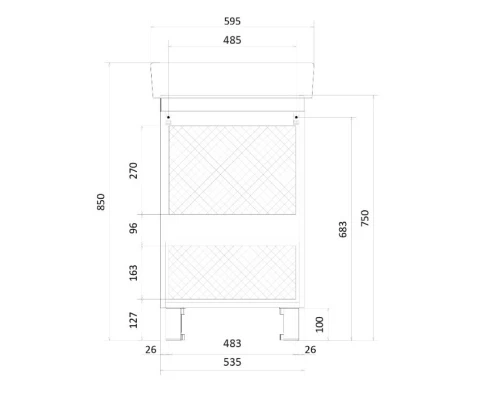 Тумба белый глянец/дуб сонома 53,5 см 1Marka Tera У76065