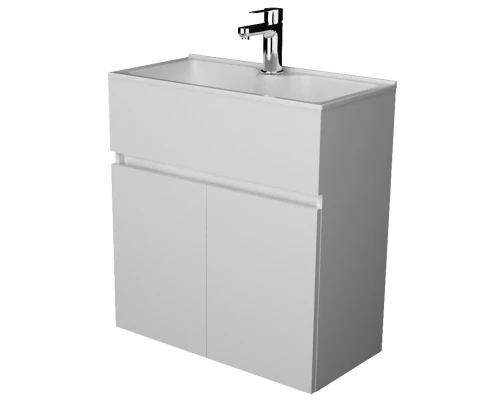 Тумба с раковиной белый глянец 60 см 1Marka Mira У75328