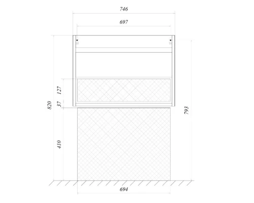 Тумба белый глянец 74,6 см 1Marka Соната У51041